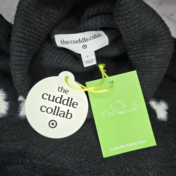 Target X Cuddle Collab Cat Lady Turtleneck Sweater Large Black White - Picture 6 of 10